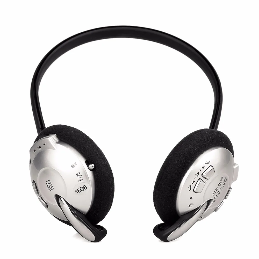 

Degen Wireless Bluetooth Headphone FM Radio Sports Music Player With Independent Radio Module & 16GB Memory Y4436A