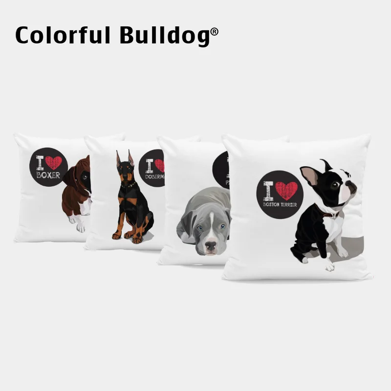 

Lovely French Bulldog Pillow Cushion Covers Boston Terrier Chihuahua Black Cat Throw Pillowcases Home Decor Cover Pillows Velvet
