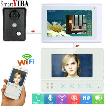 

SmartYIBA 7 inch 2 Monitors Wired /Wireless Wifi Video Door Phone Doorbell Intercom System