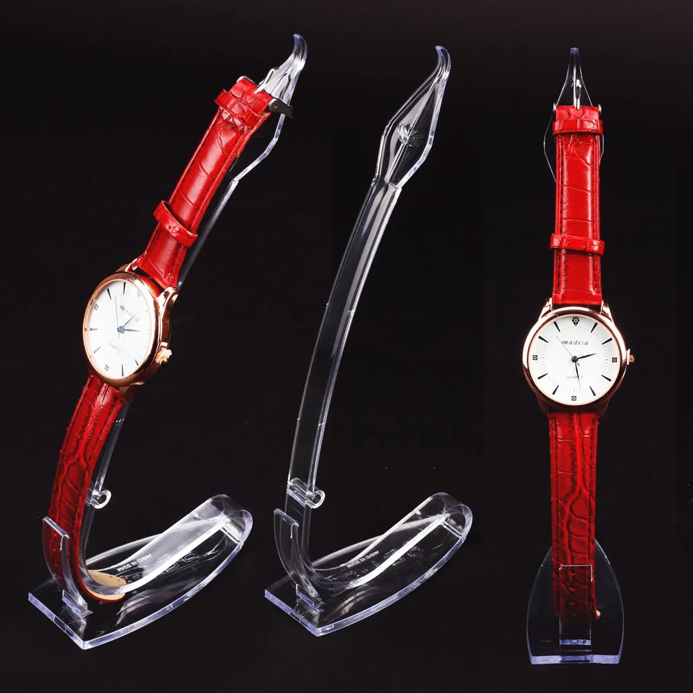 

TONVIC Wholesale 10 Plastic Clear View Watch Display Stand Holder TVA-RYA-23