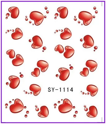 1X водные переводные наклейки на ногти наклейки водяные переводные наклейки на стену с рисунком милое сердце, Любовь День Святого Валентина SY1114