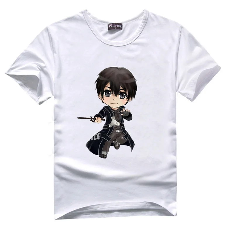 Sword Art Online T shirt Anime Figure Kirito Men Boy T Shirt Cotton