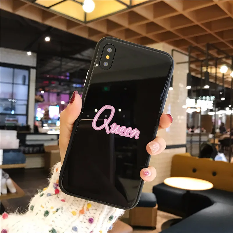 Fille CHAOLIDA Grosir Pecinta Kualitas Tinggi TPU Handphone untuk Iphone X Gliter Hitam Lembut Aksesoris Ponsel Celular Murah