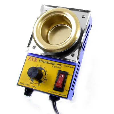 

AC 220V 160W 3 Pin Flat Plugs Round Solder Pot Soldering Desoldering Bath