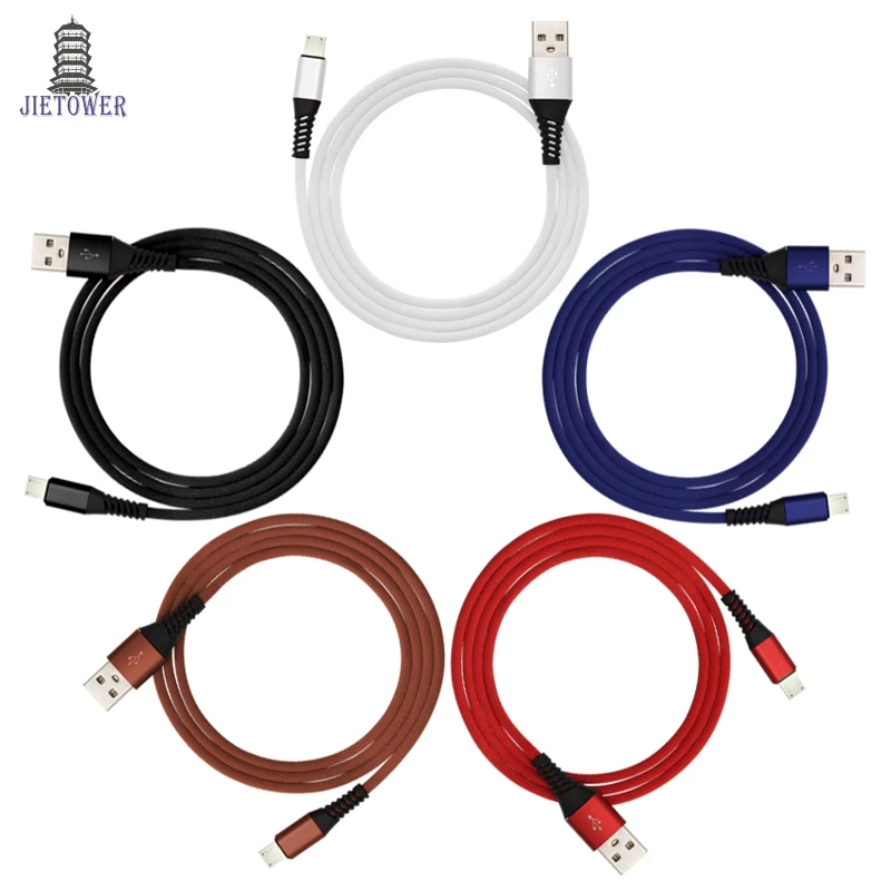 하이 인장 라이트닝/마이크로 USB/타입 c 케이블, 아이폰 x78 케이블용 내구성 나일론 꼰 데이터 동기화 충전기 케이블, 500 개