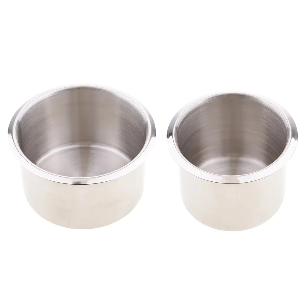 Pack of 2 Pieces Stainless Steel Drop-in Drink Holder 85x55mm and 90x55mm