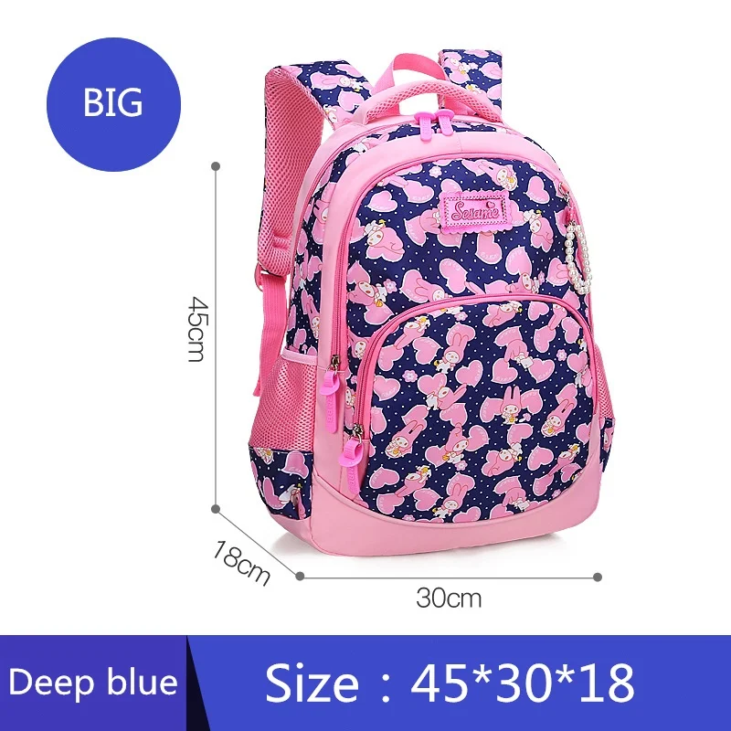 Ультра-светильник, детские школьные сумки для девочек, школьные рюкзаки принцессы, Детские рюкзаки с принтом, Детские ортопедические школьные рюкзаки, mochila - Цвет: BIG Deep Blue