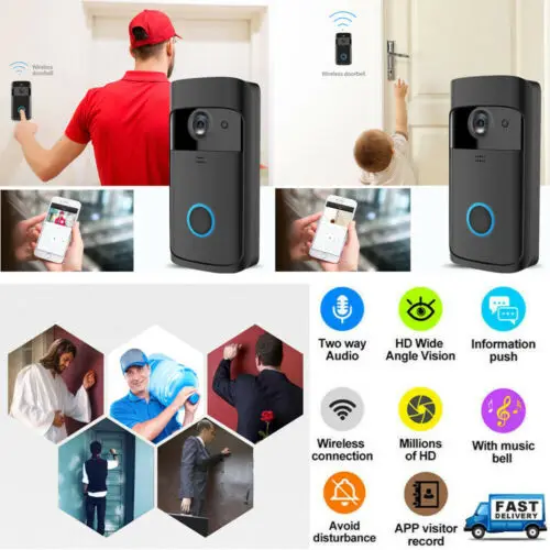 Wireless Smart Doorbell Camera WiFi Remote Video Home Security Door Bell Phone