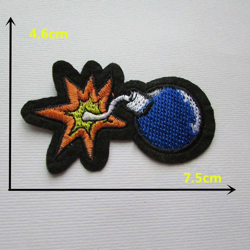 Cartoon characters blue bomb t hot melt adhesive dress applique embroidery patch DIY clothes shoes accessories patch 1 PCS C334