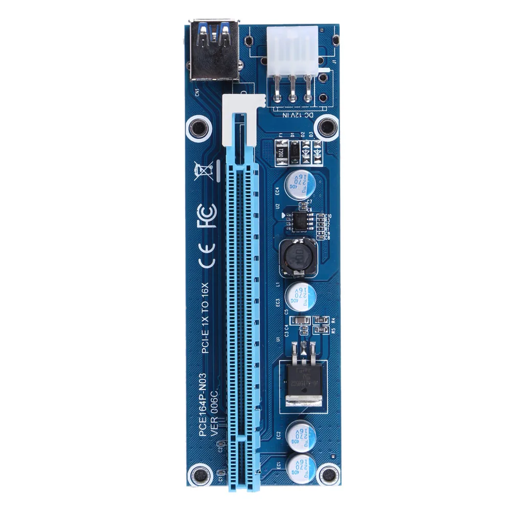 Dual LED VER009S PCI-E Riser 009S PCI Express Riser Card 1X to 16X 0.6M USB 3.0 Cable 6Pin IDE Molex Power for BTC Miner Mining Dual LED VER009S PCI-E Riser 009S PCI Express Riser Card 1X to 16X 0.6M USB 3.0 Cable 6Pin IDE Molex Power for BTC Miner Mining
