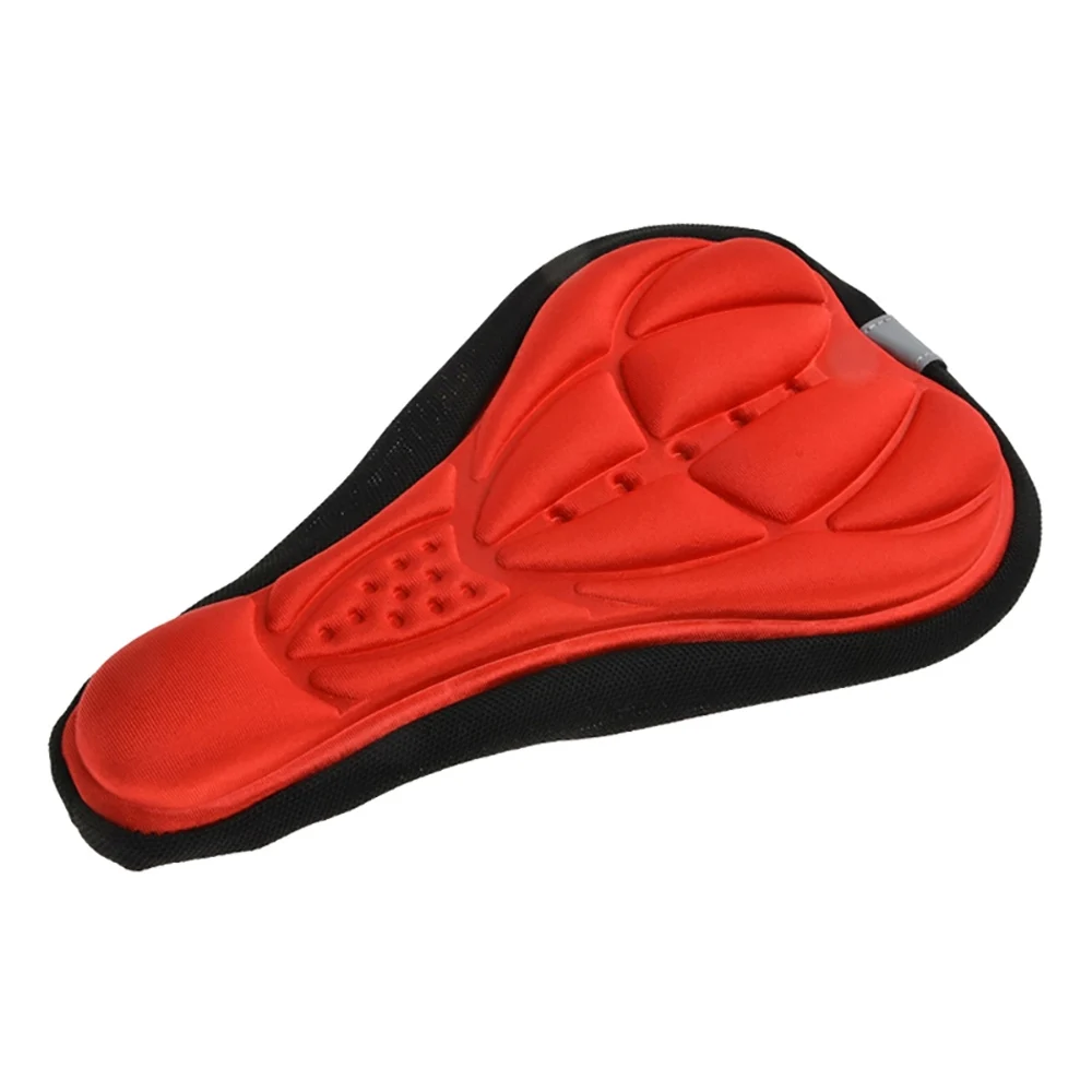 Седло велосипеда 3D мягкий чехол для сиденья гелевая силиконовая подушка Велоспорт для велосипеда Сверхлегкий - Цвет: Красный
