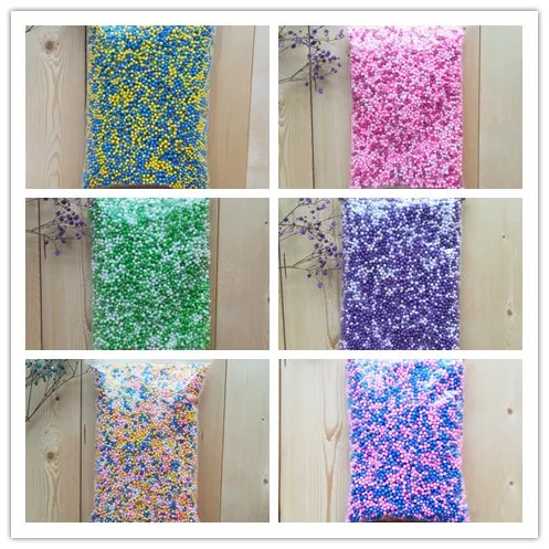 DIY Soft Fluffy Slime Mini Crystal Beads Assorted Colors Polystyrene Styrofoam Filler Foam Beads Balls Crafts Slime Foam