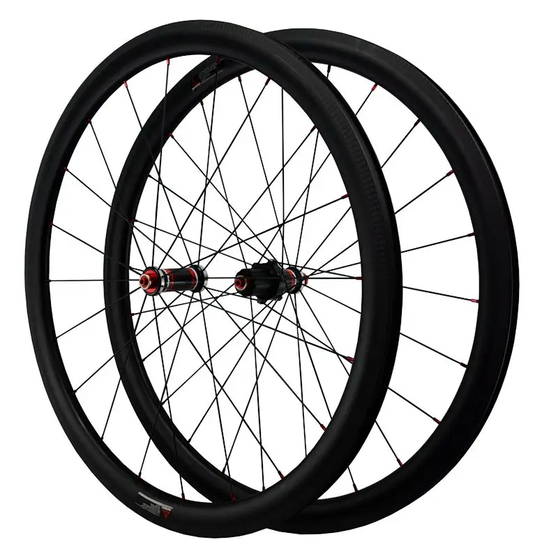 Discount Carbon Road Bike Wheel Straight Pull Low Resistance bearing Hub 25mm Wider Clincher Tubeless 700c Wheelset 3K twill 40/50/55MM 3