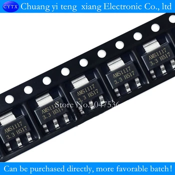 

10PCS/LOT AMS1117 AMS1117-3.3 SOT223 patch 3.3V voltage regulator IC large current linear voltage step-down IC