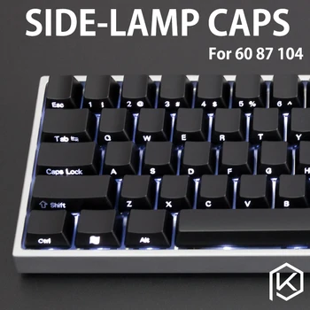 

Side Lit ABS Keycap Set side abs laser light through oem cherry profile gh60 60% 87 104 ANSI tkl poker Side etched front font