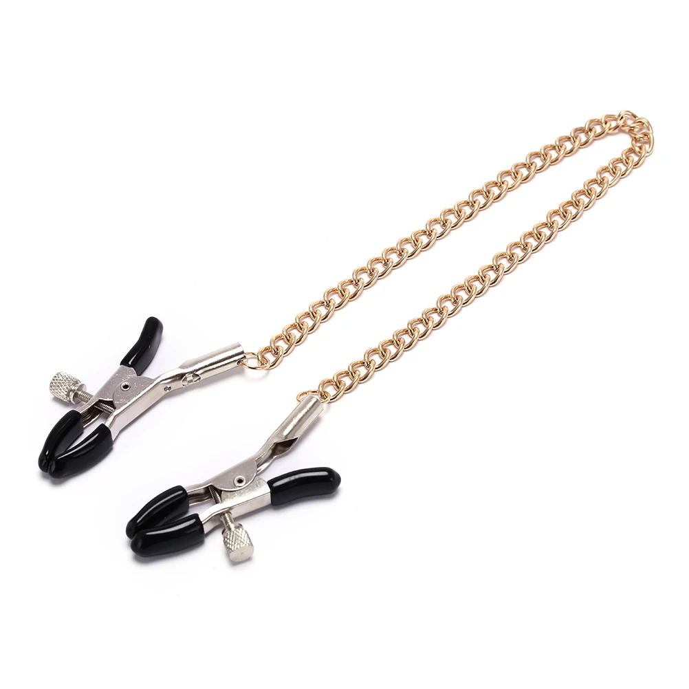 

Gold Chain Nipple Clamps For Couple Fetish Shaking Milk Stimulate Exotic Accessories
