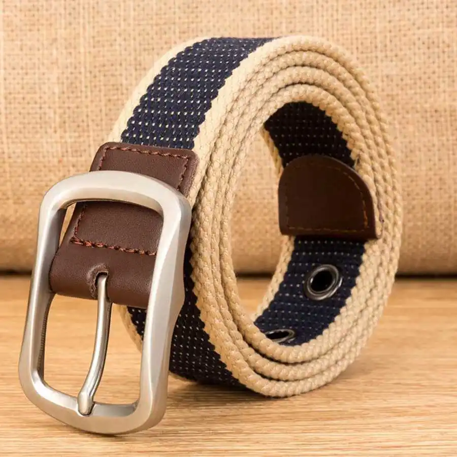 Woven Belt Wholesale Men Canvas Belt Fashion Men Leather Belt width3