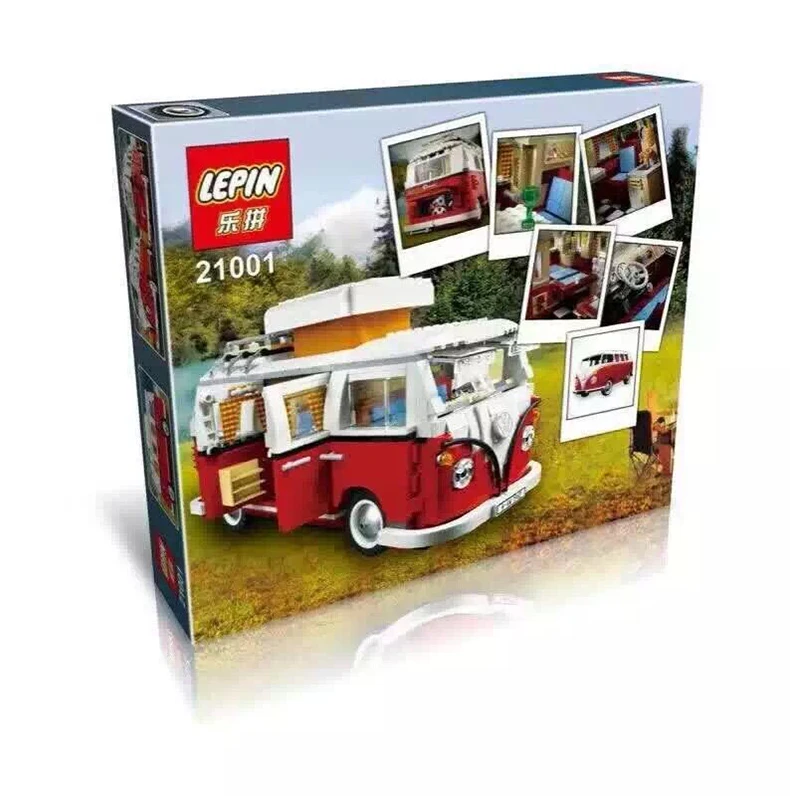 

2018 New LEPIN 21001 1354Pcs Technic Series Volkswagen T1 Camper Van Model Building Kits Set Bricks Toys Compatible 10220