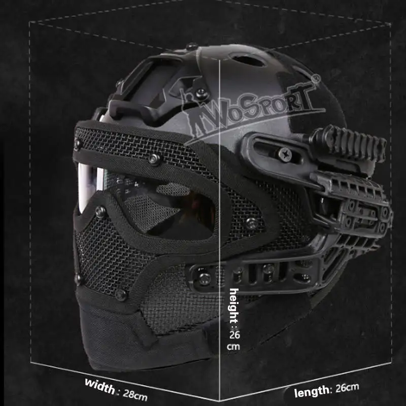 Военный Тактический шлем покрывает открытый Пейнтбол Быстрый Шлем полная маска Защита головы унисекс для спорта на открытом воздухе