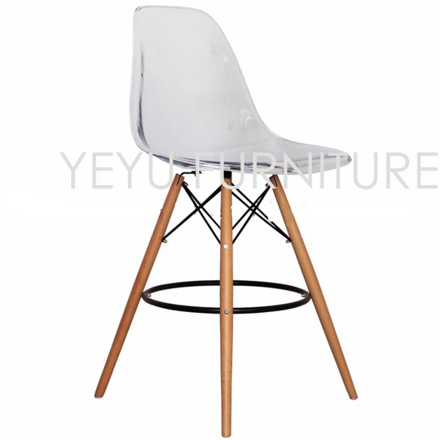 Высота сиденья 69 см модные барный стул, табурет пластиковый барный стул деревянный пластиковый стул Лофт кафе высокий стул современного дизайна - Цвет: Clear