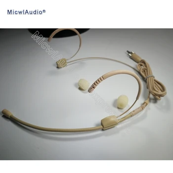 

Pro Dual Earhook Headset Microphone Omidirectional Condenser Headworn 3.5mm Lock Connector For Sennheiser Beige Separable