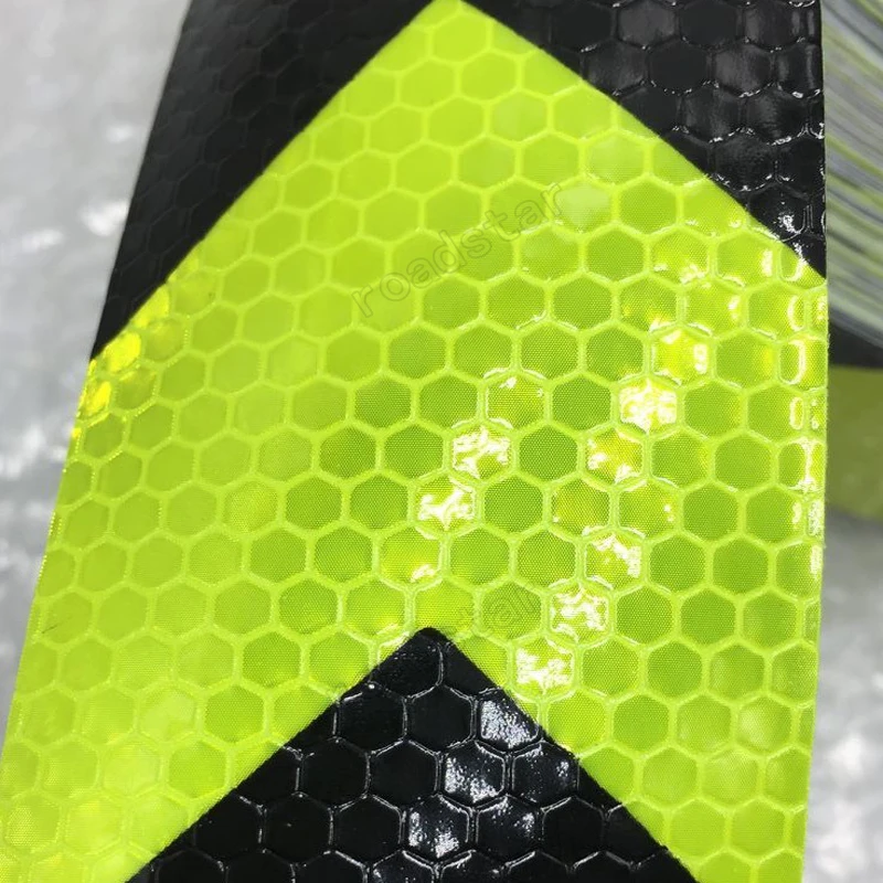 Fluorescent yellow arrow PET Reflective Tape Reflective Safety Warning Tape for car