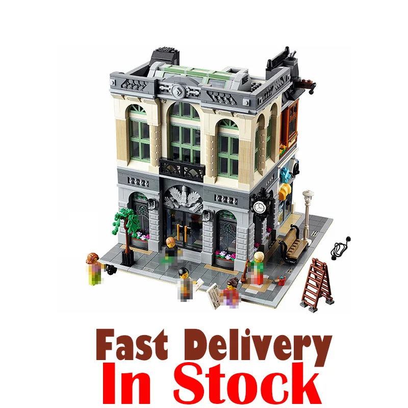 

LEPIN 15001 Brick Bank Street View Creator Building Blocks Bricks DIY Toys For Boys oyuncak Compatible with legoINGly 10251
