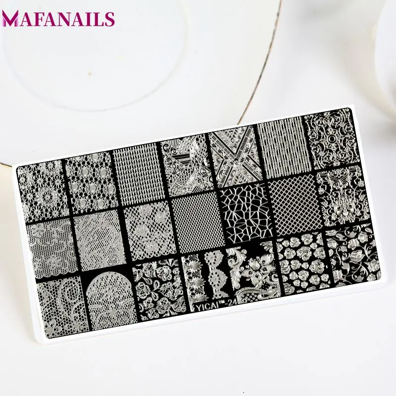 

1pc New Nail Art Print Template Beauty Nail Art Nail Tools Stamping Template Image Plates Flower & Geometry Nail Stamp Plate 024