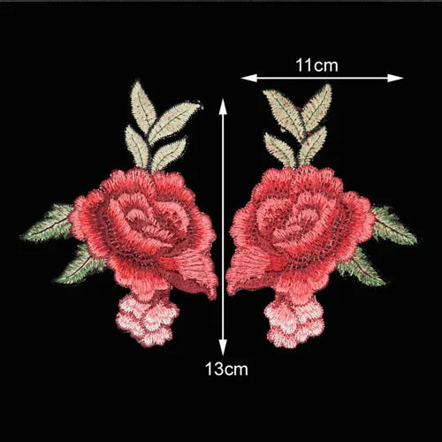 Красочные вышитые розы шитье на/железа на патч цветок патч наклейки для одежды значок швейная ткань Аппликация Скрапбукинг
