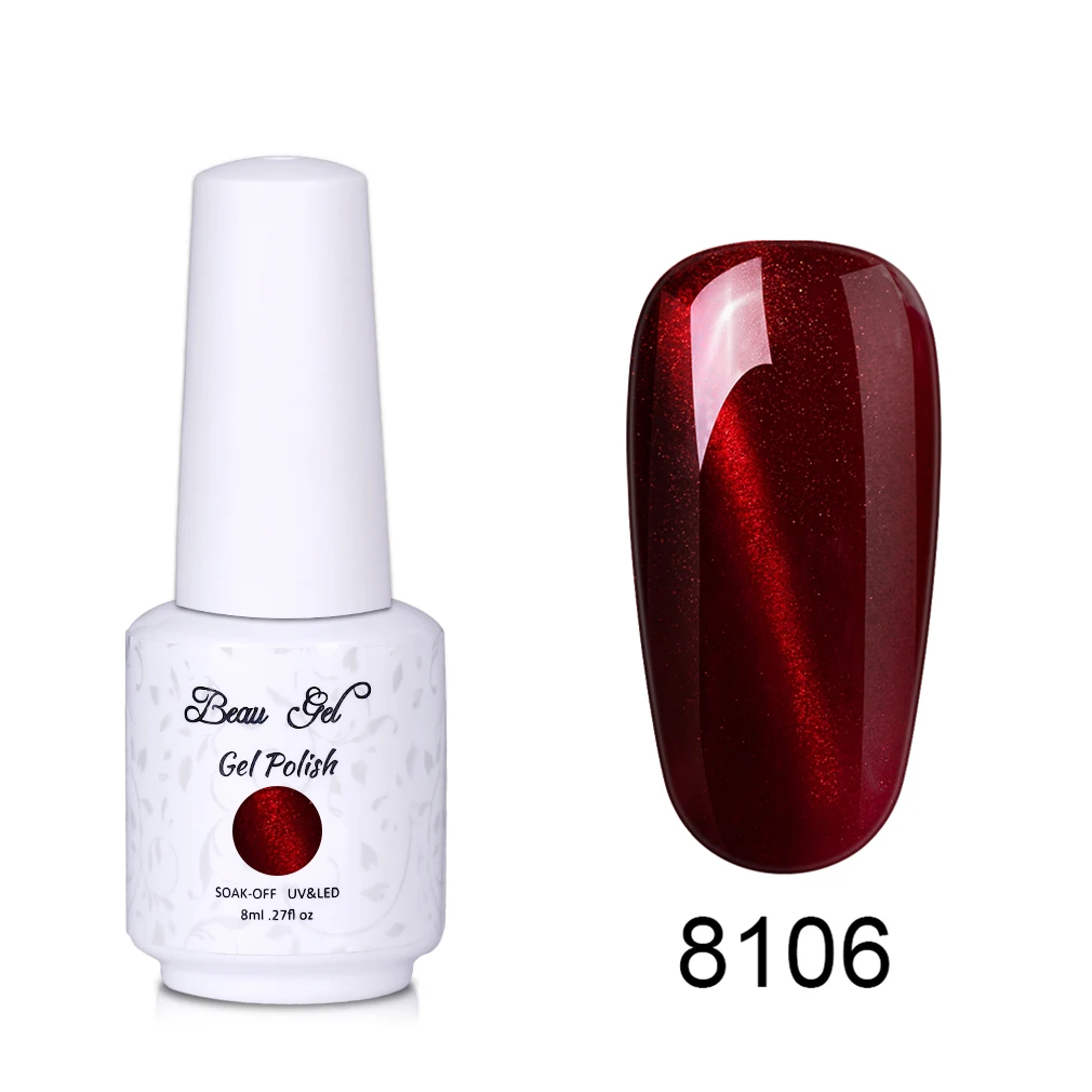 Beau гель 8 мл Jade Cat Eye Гель-лак для ногтей замачиваемый УФ светодиодный Гель-лак Полупостоянный Магнитный Гибридный лак для ногтей Гель-лак - Цвет: 8106
