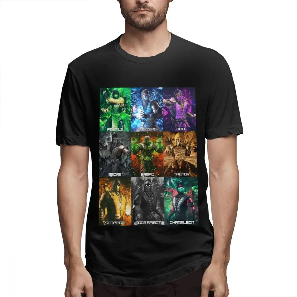 

Big Size Homme Tee Shirt Rock Roll MK9 Classic Ninjas Game Mortal Kombat Soft Slim Cotton T-shirt Round Collar Design