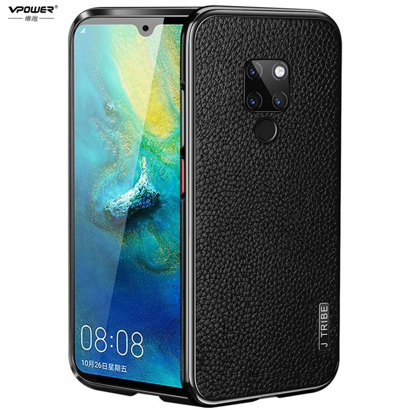 

Vpower High Quality For Huawei Mate 20 pro Leather Case Metal Frame Case For Huawei Mate20 pro Protector Cover