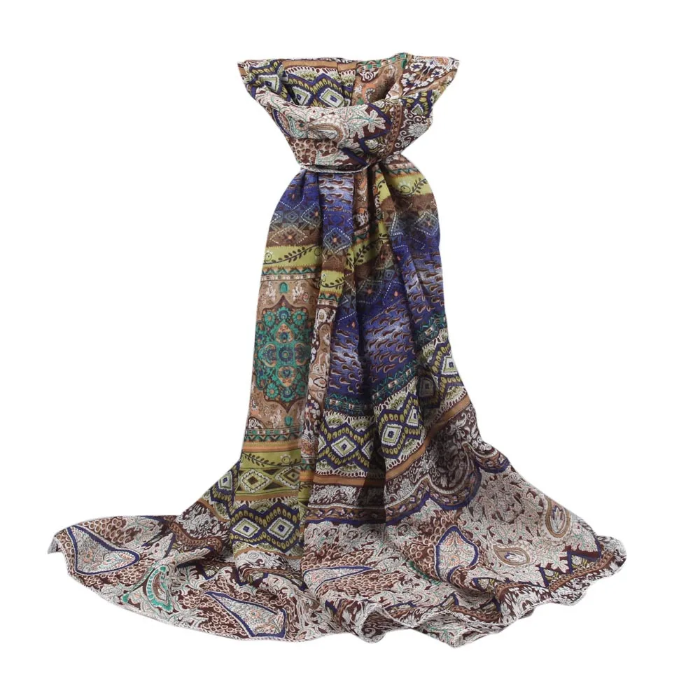 

Winter scarves Automn Winter Women's Long Soft Wrap Shawl Chiffon Print Scarf Plus Size female Sunscreen Beach Towel Hijab A2#