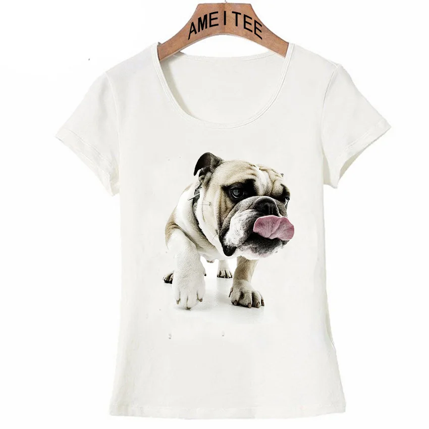 2018 New summer women t shirt Pretty Cute English Bulldog print T Shirt