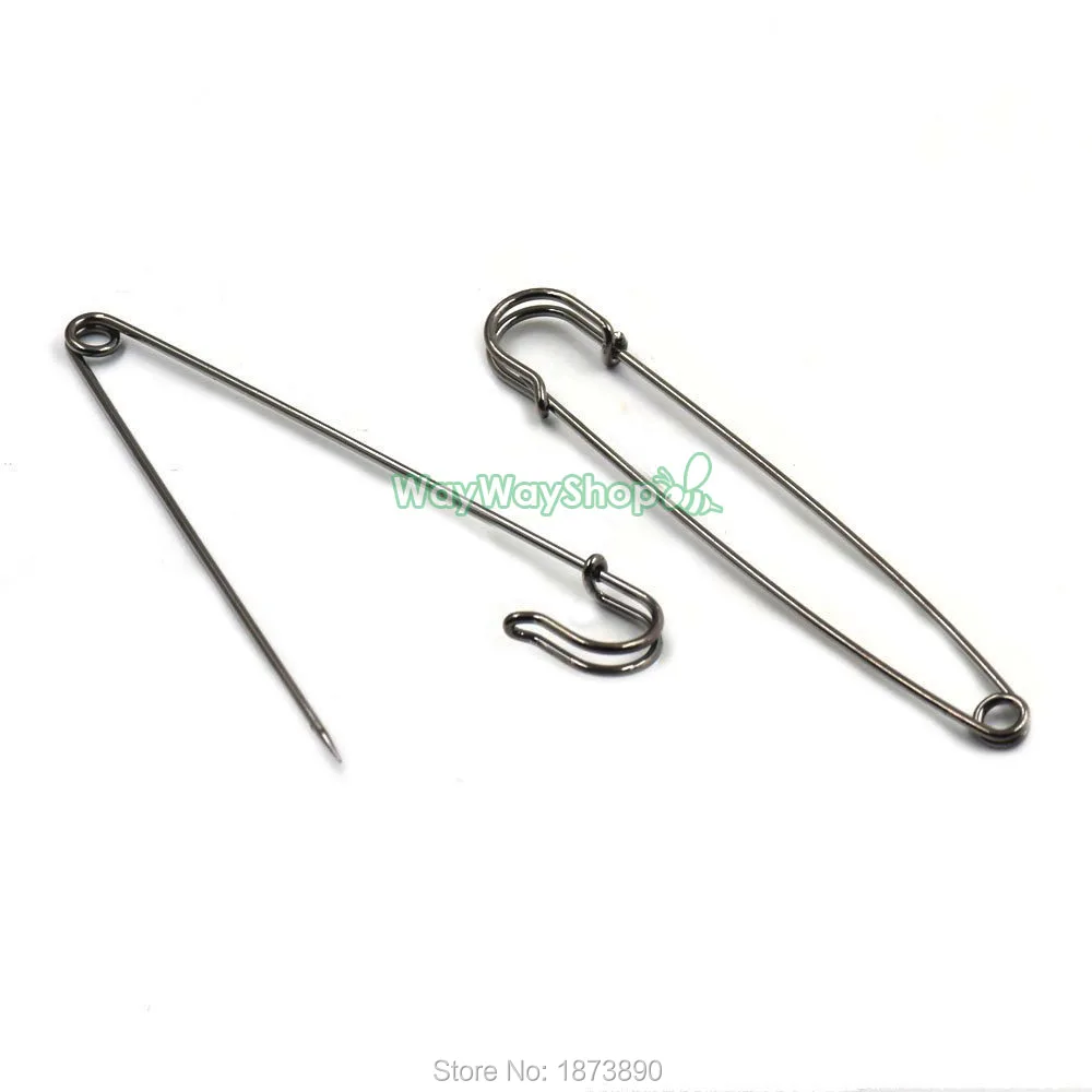 20 PCS Metal Large Pin Rust Proof Safety Oversized 120mm(4.73") Black