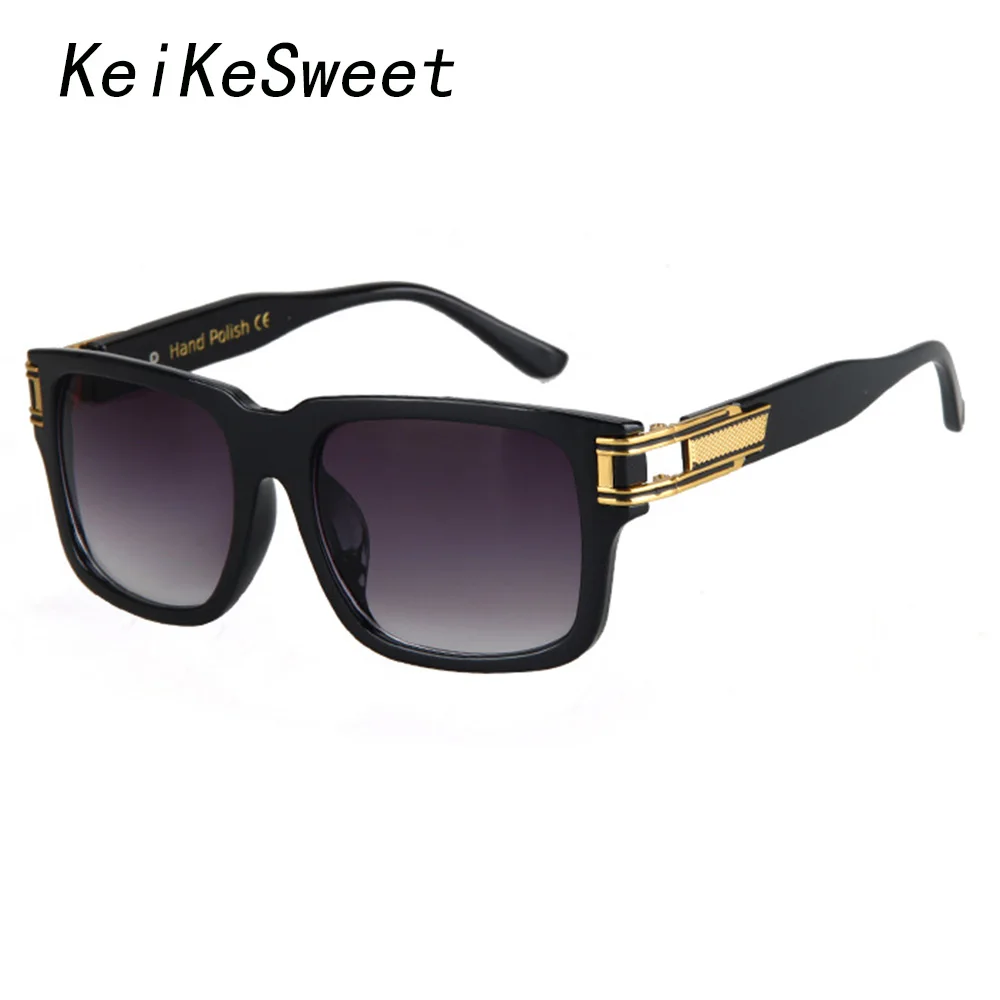 

KeiKeSweet Fashion Vintage Top Brand Designer Rays Mirror Men Women Sunglasses Hot New Shades Metal Party Oversized Sun Glasses
