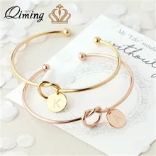26 Браслеты с буквами Браслеты Серебро Золото a-z начальный женский браслет Femme Любовь Узел простые корейские Винтажные Ювелирные изделия лучший подарок