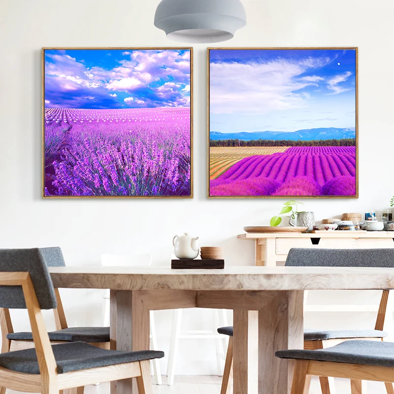 

Canvas Painting Provence Lavender Wall Art Picture for Living Room Flower Art Poster Spring Decoration Picture Wall Print