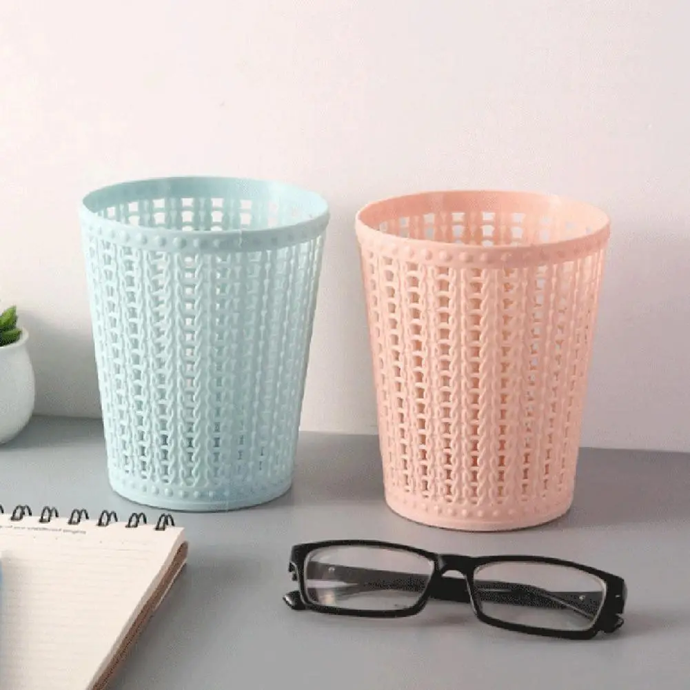 

New Portable Desktops Hollow Mini Trash Can Papers Garbage Basket Storage for Kitchen Living Room Car Trash Bin