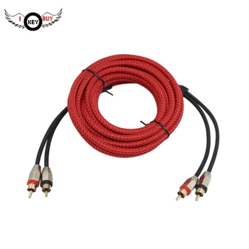

I Key Buy Audio Cable Power Cable Speaker Wire 5M Car Audio Amplifier Sets RCA to RCA Pure Copper Cable Red