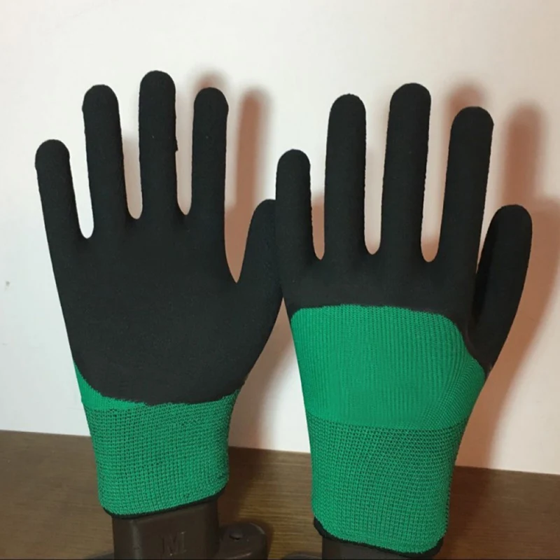 Дышащие нейлоновые латексные садовые перчатки рабочие строительные рукавицы с захватом для покрытия ладони износостойкие Нескользящие водонепроницаемые защитные перчатки