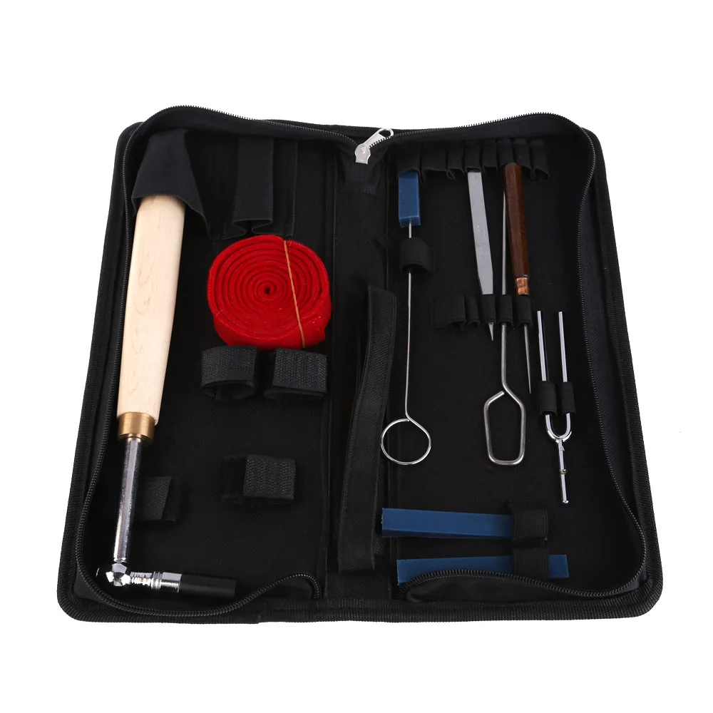 

9pcs/set Piano Tuning Hammer Wool Mute Strip Tools Piano Hammer Wrench Tuner Repairing Tools Kit with Black Zip Bag