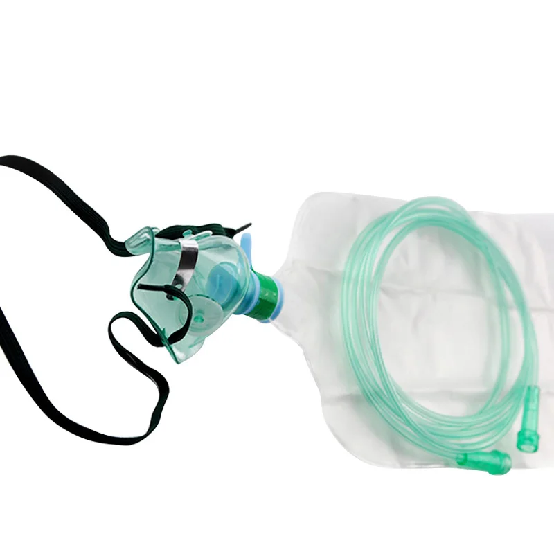 5pcs Medical Oxygen face Mask With 1000ml Reservior Bag and 2 Meter Tube Sterilized Emergency Rescue Medical Science