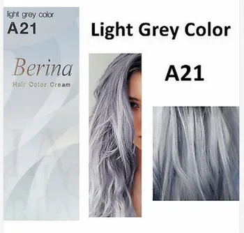 

BERINA PROFESSIONALS Hair Cream-Permanent Dye Color A21 : Light Grey Free Shipping