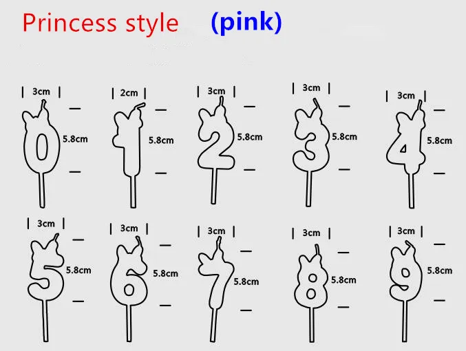 Милый День рождения номер свечи принцесса/принц 0-9 Количество декоративные свечи для торта кекс Топпер вечерние принадлежности украшения торта