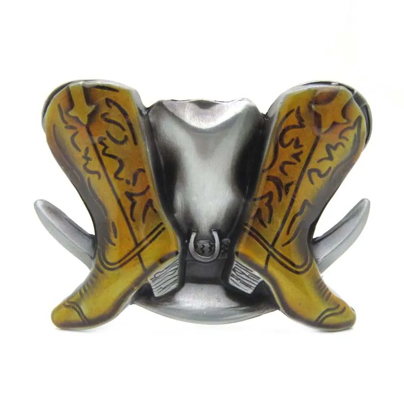 

Cowboy Boots and Hat Western Rodeo Belt Buckle