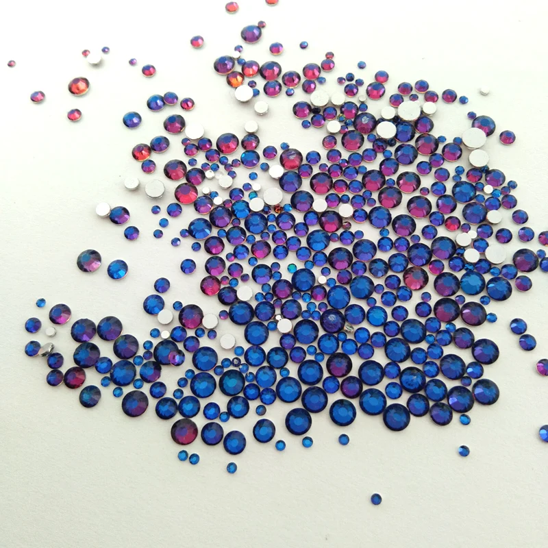 

Blue Flame 1440pcs/pack Nail Rhinestones Non Hotfix Flatback Crystal Glass Rhinestones for Nails Gem Decorations 1.3mm-4.0mm