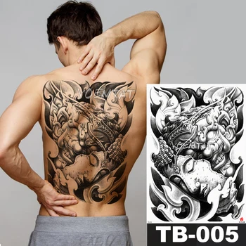 

48*35 cm Angel and Devil large tattoo stickers waterproof temporary flash tattoos full back Ink Buddha painting body art for men