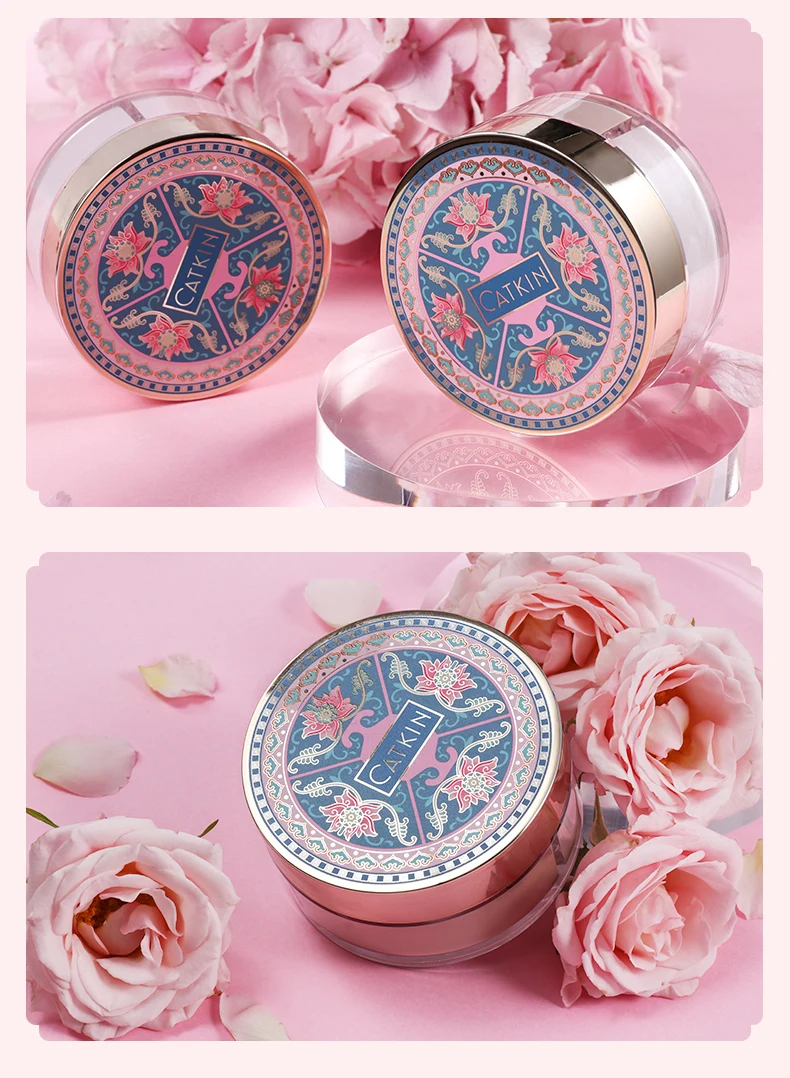 Ajustar o Tom da Pele Limpe a Base de Maquiagem Óleo da Pele Catkin Eterno Amor 3 Trio-cor Lótus pó Solto Equilíbrio Hidratações 5.2g * 10 Catkin eterno amor 5.2g * 3 trio-cor