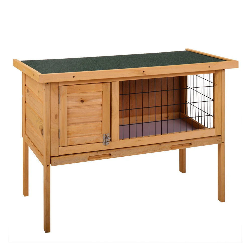 

Wooden Rabbit Hutch Solid Durable Barbed Wire Protection Chicken Duck Room Outdoor Wooden Chicken Coop
